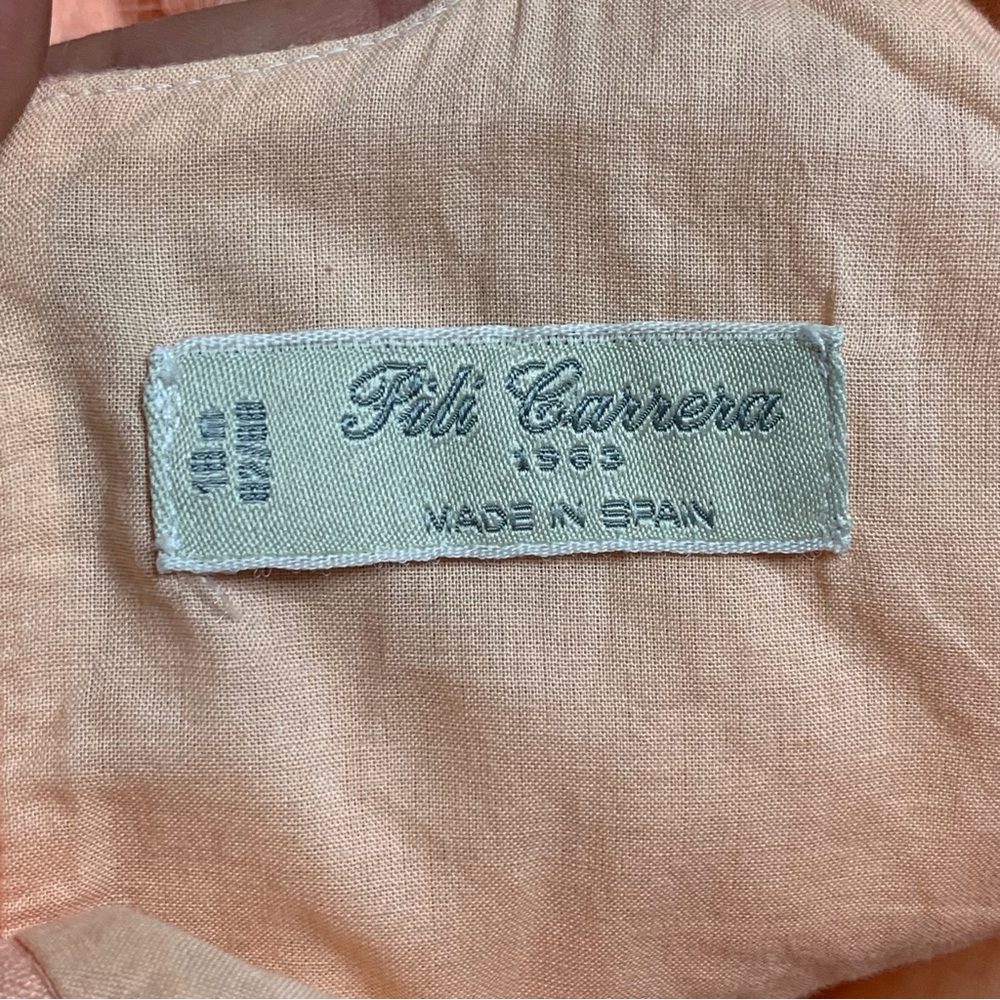 Pili Carrera Girl's Orange Cream Sleeveless Button Down Dress Size 18 Months - Picture 5 of 6
